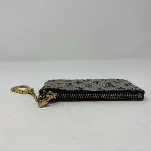 Louis Vuitton Monogram MiniLin Pochette Cles Coin Purse Blue
